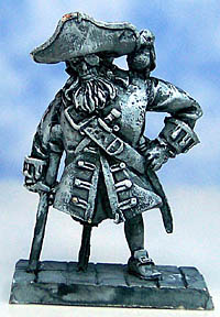 Blackwash painted miniature of a Peg-leg Pirate