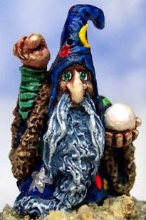 Dwarf Wizard Miniature crystal ball